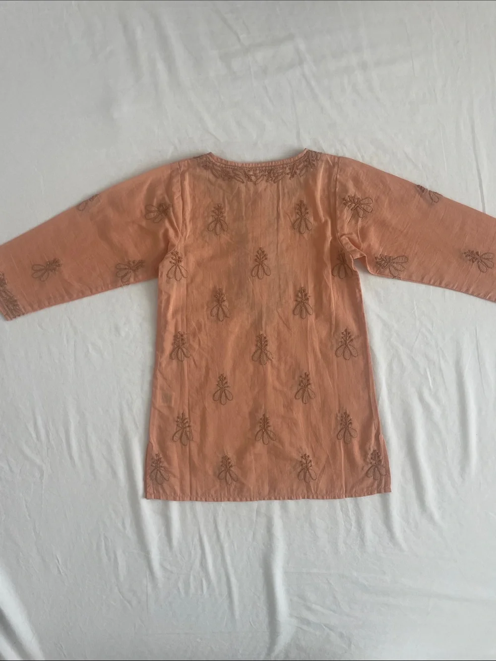 Misha and Puff Kurta Dress Peach Embroidered 1Y (NWT)